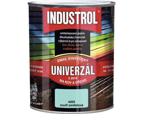 Univerzální barva Industrol S2013 Email syntetický na kov a dřevo 4265 modrá pastel 0,75 l Univerzální barva Industrol S2013 Email syntetický na kov a dřevo 4265 modrá pastel 0,75 l