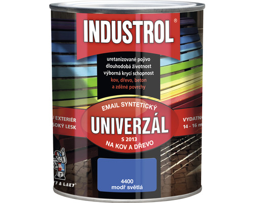 Univerzální barva Industrol S2013 Email syntetický na kov a dřevo 4400 modrá světlá 0,75 l Univerzální barva Industrol S2013 Email syntetický na kov a dřevo 4400 modrá světlá 0,75 l