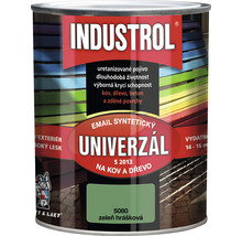 Univerzální barva Industrol S2013 Email syntetický na kov a dřevo 5080 zeleň hrášková 0,75 l
