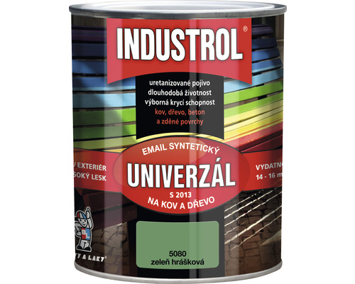 Univerzální barva Industrol S2013 Email syntetický na kov a dřevo 5080 zeleň hrášková 0,75 l Univerzální barva Industrol S2013 Email syntetický na kov a dřevo 5080 zeleň hrášková 0,75 l