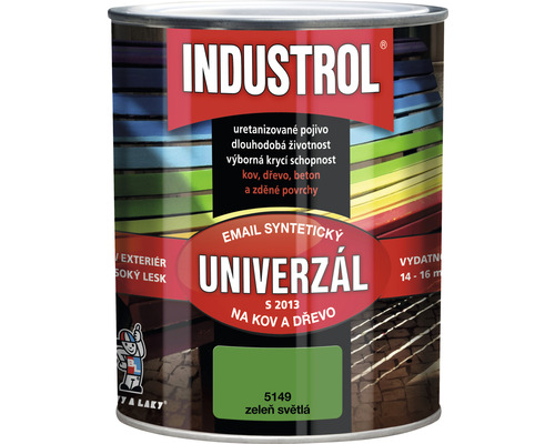 Univerzální barva Industrol S2013 Email syntetický na kov a dřevo 5149 zelená světlá 0,75 l Univerzální barva Industrol S2013 Email syntetický na kov a dřevo 5149 zelená světlá 0,75 l