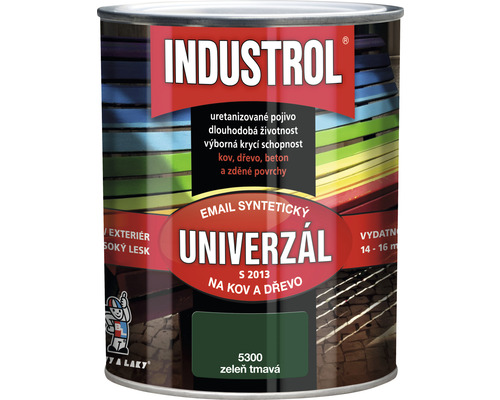 Univerzální barva Industrol S2013 Email syntetický na kov a dřevo 5400 zelená tmavá 0,75 l Univerzální barva Industrol S2013 Email syntetický na kov a dřevo 5400 zelená tmavá 0,75 l