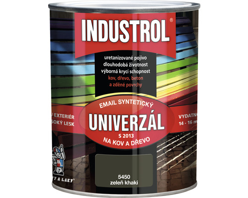 Univerzální barva Industrol S2013 Email syntetický na kov a dřevo 5450 zelená 0,75 l Univerzální barva Industrol S2013 Email syntetický na kov a dřevo 5450 zelená 0,75 l