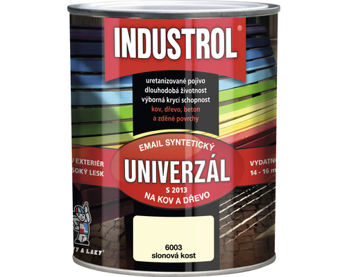 Univerzální barva Industrol S2013 Email syntetický na kov a dřevo 6003 slonová kost 0,75 l Univerzální barva Industrol S2013 Email syntetický na kov a dřevo 6003 slonová kost 0,75 l