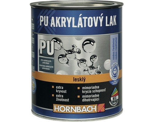 Barevný lak Hornbach PU akrylátový na vodní bázi 0,75 l barytově bílá lesk