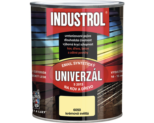 Univerzální barva Industrol S2013 Email syntetický na kov a dřevo 3050 světlá krémová 0,75 l Univerzální barva Industrol S2013 Email syntetický na kov a dřevo 3050 světlá krémová 0,75 l