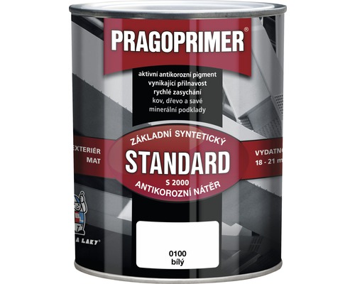 Základní barva na kov PRAGOPRIMER S2000, bílá 0100 2,5 l Pragoprimer Standard S 2000 antikorozní základní nátěr pro exteriér
