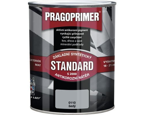 Základní barva na kov PRAGOPRIMER S2000, šedá 0110 2,5 l Antikorozní nátěr Pragoprimer Standard v plechovce