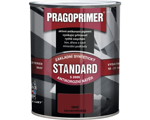 Základní barva na kov PRAGOPRIMER S2000, červenohnědá 0840 2,5 l Antikorozní nátěr Pragoprimer Standard pro exteriér