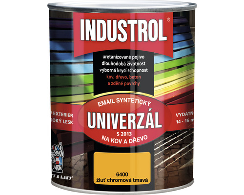 Univerzální barva Industrol S2013 Email syntetický na kov a dřevo 6400 žlutá chromová tmavá 0,75 l Univerzální barva Industrol S2013 Email syntetický na kov a dřevo 6400 žlutá chromová tmavá 0,75 l