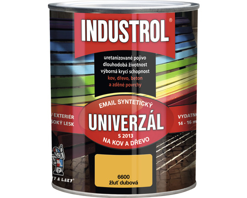 Univerzální barva Industrol S2013 Email syntetický na kov a dřevo 6600 žlutá 0,75 l Univerzální barva Industrol S2013 Email syntetický na kov a dřevo 6600 žlutá 0,75 l