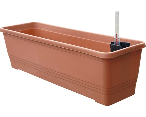 Obdélníkový plastový květináč s ukazatelem hladiny vody