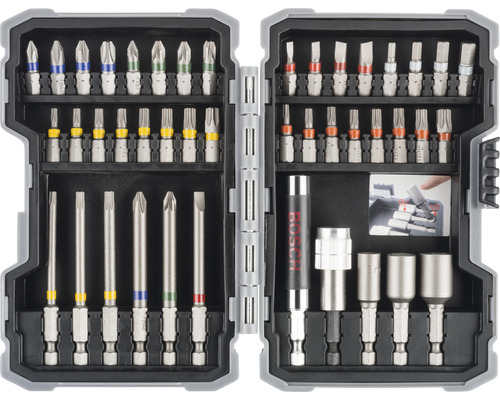 Sada bitů s různými šroubovacími bity v úložném boxu