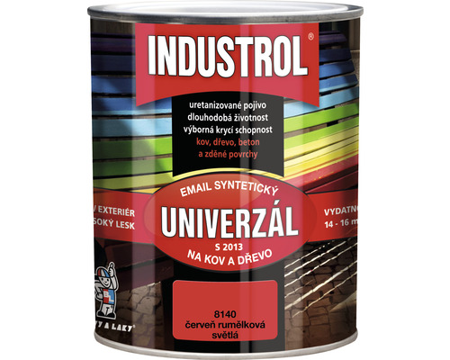 Univerzální barva Industrol S2013 Email syntetický na kov a dřevo 8140 červeň rumová 0,75 l Univerzální barva Industrol S2013 Email syntetický na kov a dřevo 8140 červeň rumová 0,75 l