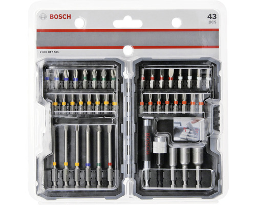 Logo Bosch. Sada 43 bitů v plastovém boxu.