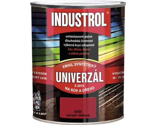 Univerzální barva Industrol S2013 Email syntetický na kov a dřevo 8300 červená višeň 0,75 l Univerzální barva Industrol S2013 Email syntetický na kov a dřevo 8300 červená višeň 0,75 l