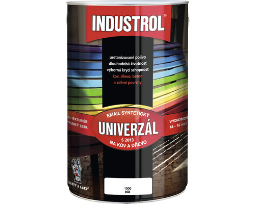 Univerzální barva Industrol S2013 Email syntetický na kov a dřevo 1000 bílá 4 l Univerzální barva Industrol S2013 Email syntetický na kov a dřevo 1000 bílá 4 l