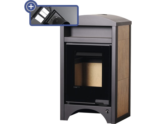 Krbová kamna se skleněnými dvířky a připojením kouřovodu