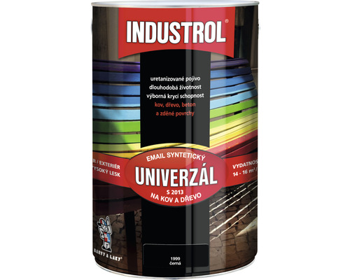 Univerzální barva Industrol S2013 Email syntetický na kov a dřevo 1999 černá 4 l Univerzální barva Industrol S2013 Email syntetický na kov a dřevo 1999 černá 4 l