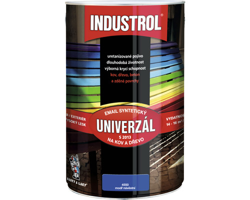 Univerzální barva Industrol S2013 Email syntetický na kov a dřevo 4550 modř návěstní 4 l Univerzální barva Industrol S2013 Email syntetický na kov a dřevo 4550 modř návěstní 4 l