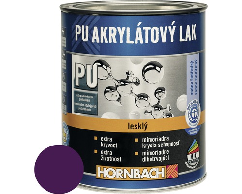 Barevný lak Hornbach PU akrylátový na vodní bázi 0,75 l fialová violet lesk