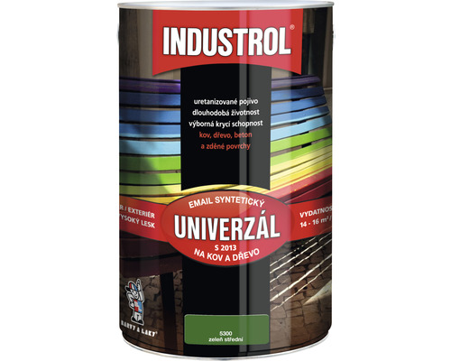Univerzální barva Industrol S2013 Email syntetický na kov a dřevo 5300 zelená střední 4 l Univerzální barva Industrol S2013 Email syntetický na kov a dřevo 5300 zelená střední 4 l