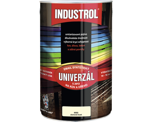 Univerzální barva Industrol S2013 Email syntetický na kov a dřevo 6003 slonová kost 4 l Univerzální barva Industrol S2013 Email syntetický na kov a dřevo 6003 slonová kost 4 l