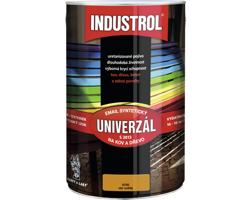 Univerzální barva Industrol S2013 Email syntetický na kov a dřevo 6700 okr světlý 4 l Univerzální barva Industrol S2013 Email syntetický na kov a dřevo 6700 okr světlý 4 l