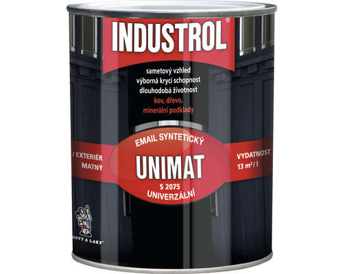 Univerzální barva Industrol UNIMAT S2075 1000 bílá 0,6 l INDUSTROL UNIMAT univerzální plechovka s barvou