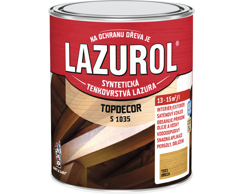 Lazura na dřevo Lazurol Topdecor S1035 T21 ořech 0,75 l Lazulol Topdecor tenkovrstvá lazura na dřevo pro interiér a exteriér