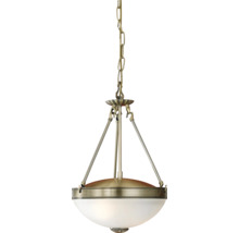 Závěsná lampa s řetězem a skleněným stínidlem