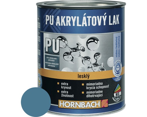 Barevný lak Hornbach PU akrylátový na vodní bázi 0,375 l tyrkysová lesk-0