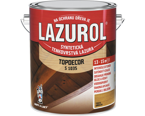 Lazura na dřevo Lazurol Topdecor S1035 T21 ořech 2,5 l Lazurol Topdecor tenkovrstvá lazura na dřevo pro interiéry a exteriéry