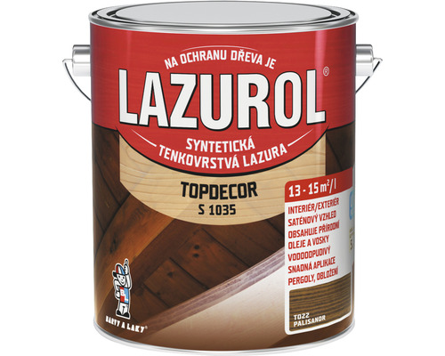 Lazura na dřevo Lazurol Topdecor S1035 T22 palisandr 2,5 l Lazurol Topdecor S 1035 tenkovrstvá lazura na dřevo pro interiér a exteriér