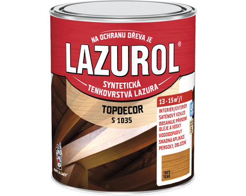 Lazura na dřevo Lazurol Topdecor S1035 T23 teak 0,75 l Lazurol Topdecor S 1035 tenkovrstvá lazura na dřevo