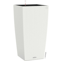 Vysoký, bílý květináč se zavlažovacím systémem