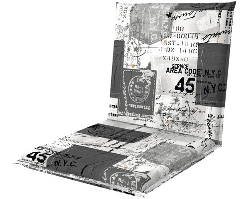 Polstr na židli a křeslo s nízkou opěrkou 100 x 48 x 6 cm Doppler LIVING 2115 Podsedák se vzorem New York