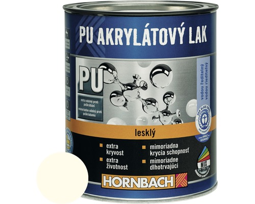 Barevný lak Hornbach PU akrylátový na vodní bázi 0,75 l krémová lesk