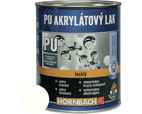 Barevný lak Hornbach PU akrylátový na vodní bázi 2 l ledově bílá lesk-0