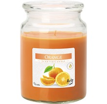 Oranžová vonná svíčka ve sklenici