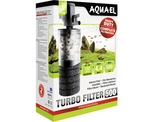 Vnitřní filtr Aquael Turbo Filter 500 v krabici pro akvária do 150 litrů