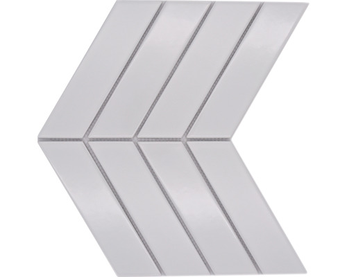 Keramická mozaika Chevron mix white 22,4x31,8 cm Šipková mozaiková dlaždice z keramiky