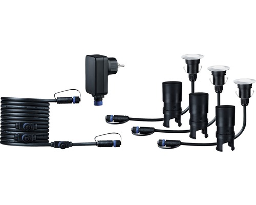 Sada zahradních svítidel s transformátorem, kabelem a zemními bodovými světly