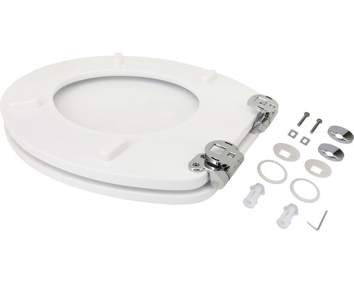 Plastové záchodové prkénko s upevňovacím materiálem