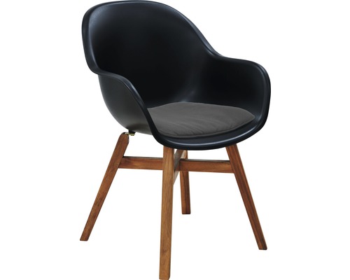 Křeslo s područkami s podsedákem a dřevěnýma nohama