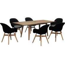 Zahradní stůl se šesti židlemi pro venkovní použití