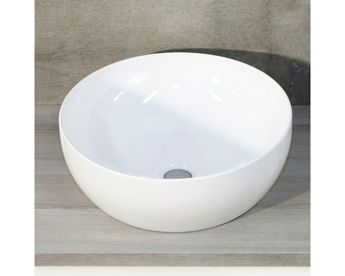 Umyvadlo na desku Sanox Circle sanitární keramika bílá 40 x 40 x 14 cm 15001020