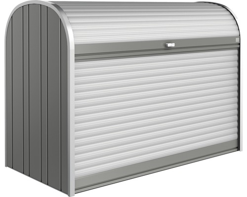 Přístřešek na popelnice Biohort StoreMax 190 plechový 190 x 97 x 136 cm šedý křemen metalický