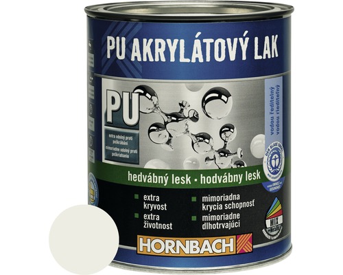 Barevný lak Hornbach PU akrylátový na vodní bázi 0,75 l světle šedá hedvábný lesk