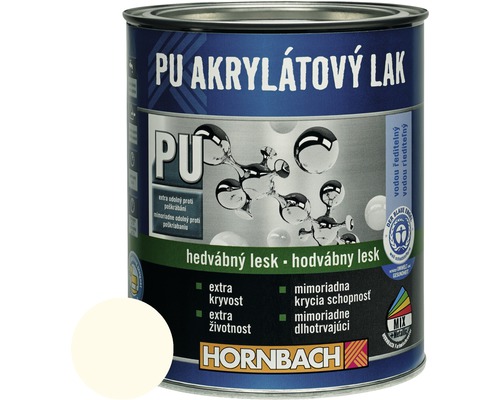 Barevný lak Hornbach PU akrylátový na vodní bázi 0,375 l krémová hedvábný lesk